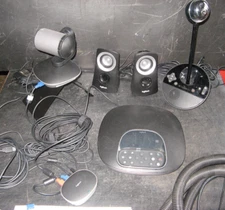 LOGITECH GROUP VIDEO CONFERENCING SYSTEM 886-000056 w/ remote camera/phone etc