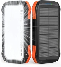 Portable Solar Power Bank 20100mAh 2 USB Battery Charger Cell Phone Iphone Light