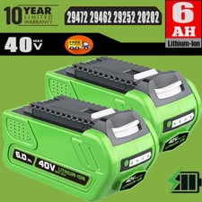 2x 40V 6.0Ah For Greenworks G-MAX Li-ion Battery 29472 29462 29252 20202