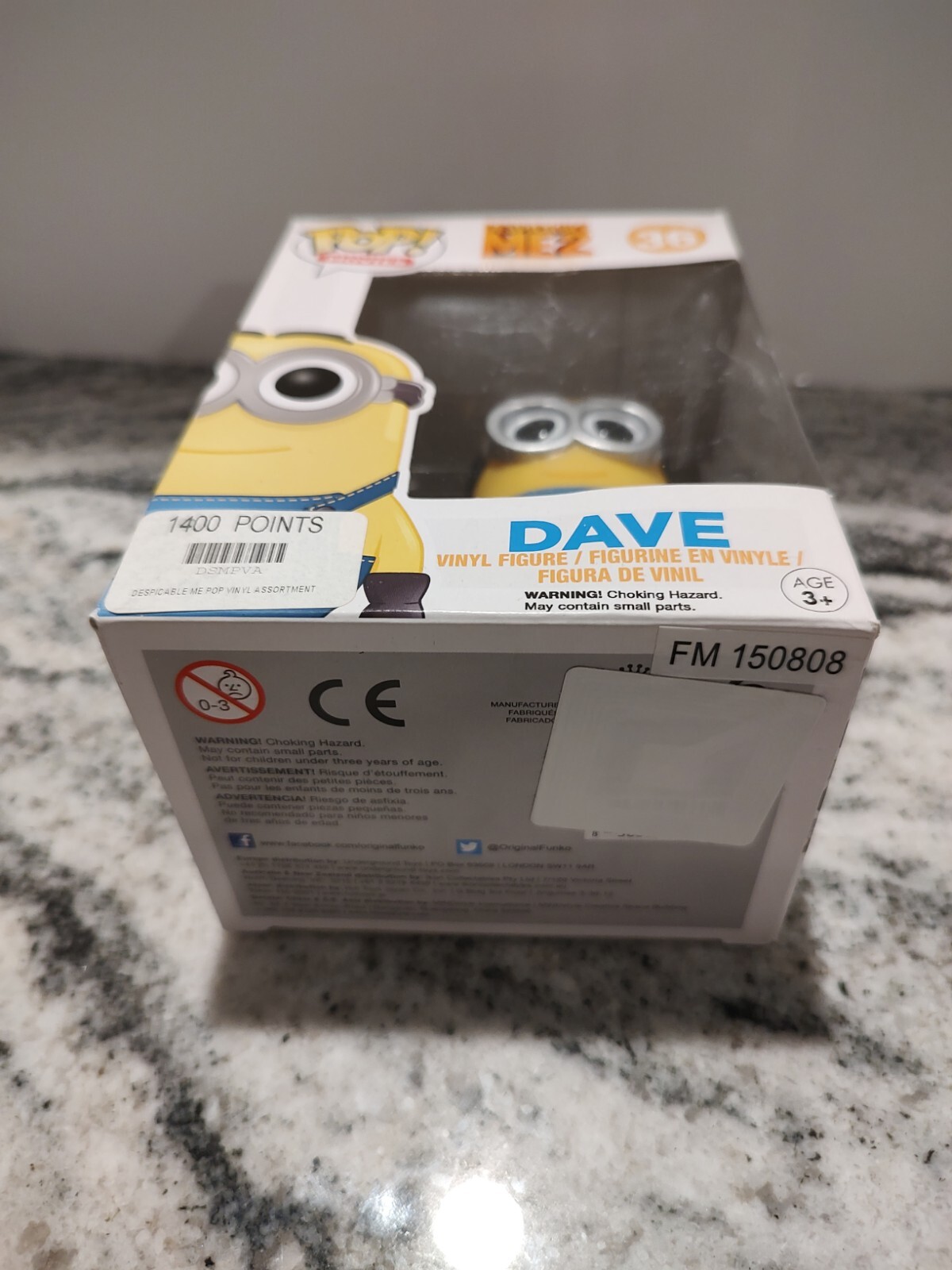 Funko - Despicable Me 2 - Dave Pop Vinyl Figure #36 - NEW