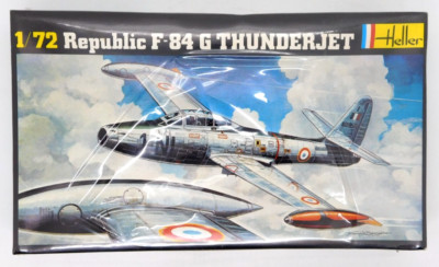 Heller Republic F-84 G Thunderjet 1:72 278 1979 Model Kit Jet French Norwegian