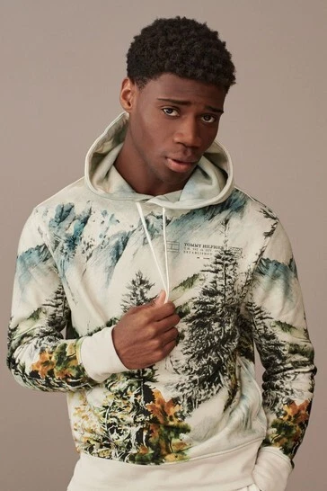 Size L Tommy Hilfiger Mens Natural Landscape Hoodie | eBay
