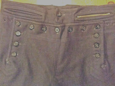 Bellbottom Cracker Jack Pants, USNR Naval Reserve, 14 Button, Lace Back, Wool