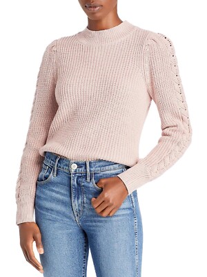 Aqua Womens Cable Knit Puff Sleeve Mock Turtleneck Sweater XL