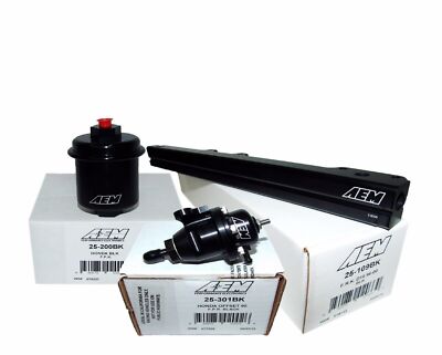 AEM Fuel Rail + Adj Regulator + Fuel Filter For 96-00 Honda Civic D16Y7 D16Y8