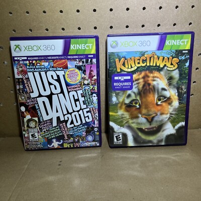 JUST DANCE 2015 & KINECTIMALS (Xbox 360) CIB W/ MANUAL - TESTED - 2 GAME LOT!