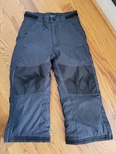 LL Bean Youth Snow Pants Size 4 Black Insulated Reinforced Ski Snowboard Boys