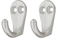 2X Kleiderhaken Silber Matt Wandhaken Garderobe Haken Wandgarderobe Mantelhaken