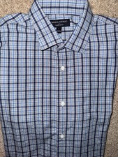 Mens Banana Republic Tailored Slim Fit Long Sleeve Plaid Button Up Shirt Large