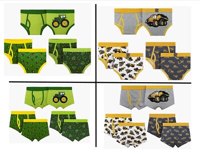 NEW John Deere Green Tractor Construction Briefs, Boxer Briefs Sizes 2T-3T  4T-5T