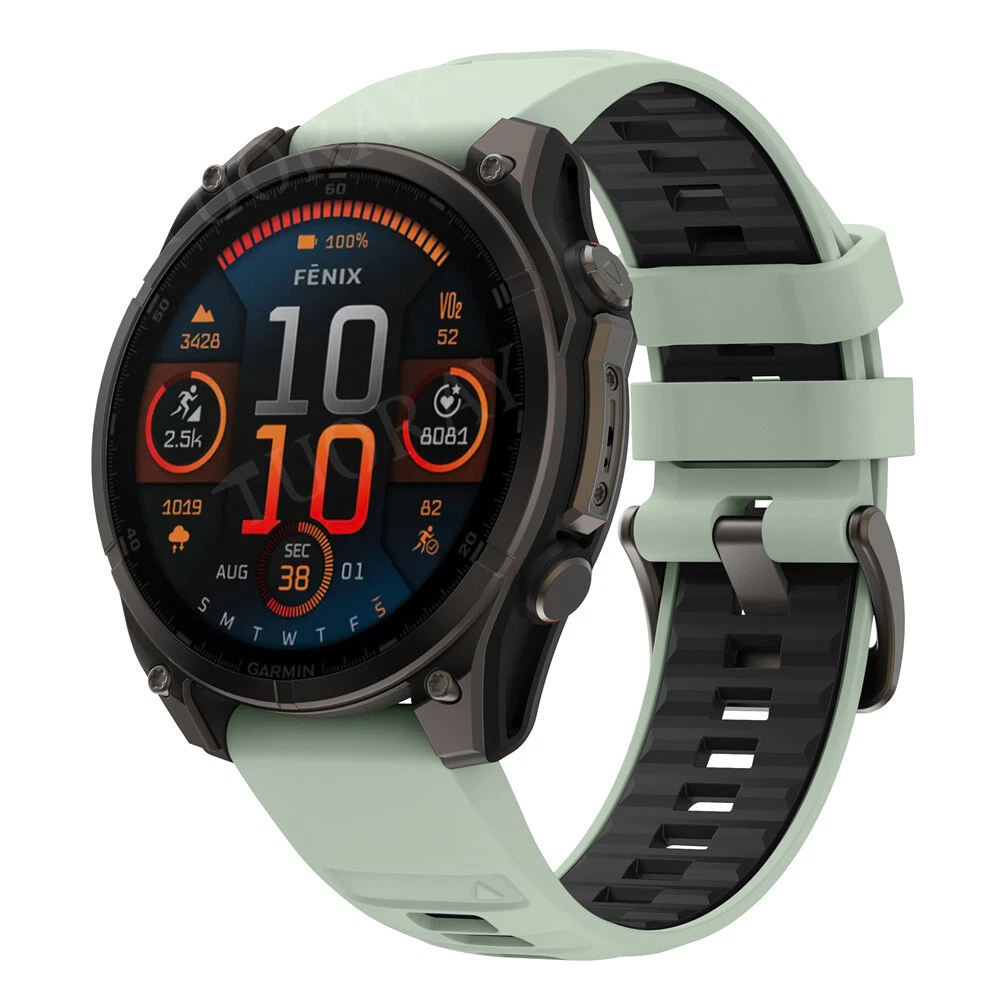 ISABAKE 26mm Quick Fit Bracelet Pour Garmin Fenix 6X Pro/Fenix 6X /Fenix 7X/Fenix 5X,Sport Silicone Bracelets Pour Fenix 5X Plus/Fenix 3/Fenix 3 HR/Garmin Epix Pro 51mm/Descent MK1/Enduro/Enduro 2