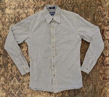 Pendelton Oxford Westover Fitted Seersucker Button Down Shirt SZ S Blue White