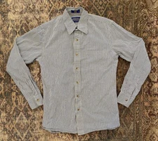 Pendelton Oxford Westover Fitted Seersucker Button Down Shirt SZ S Blue White