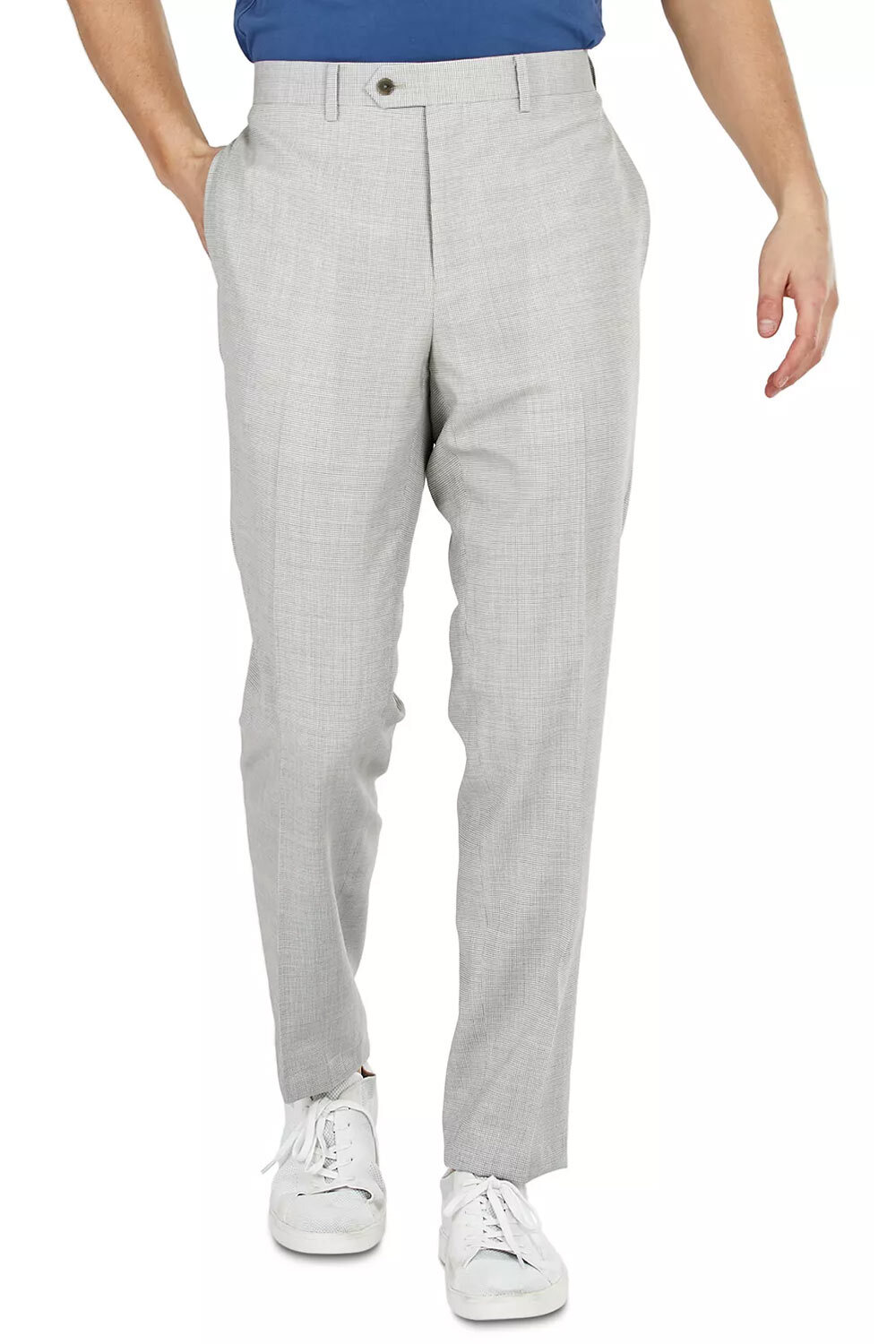 Мужские приталенные брюки Tallia Mens Tic Wool Dress 30W x 30L светло-серого цвета - 175 новозеландских долларов