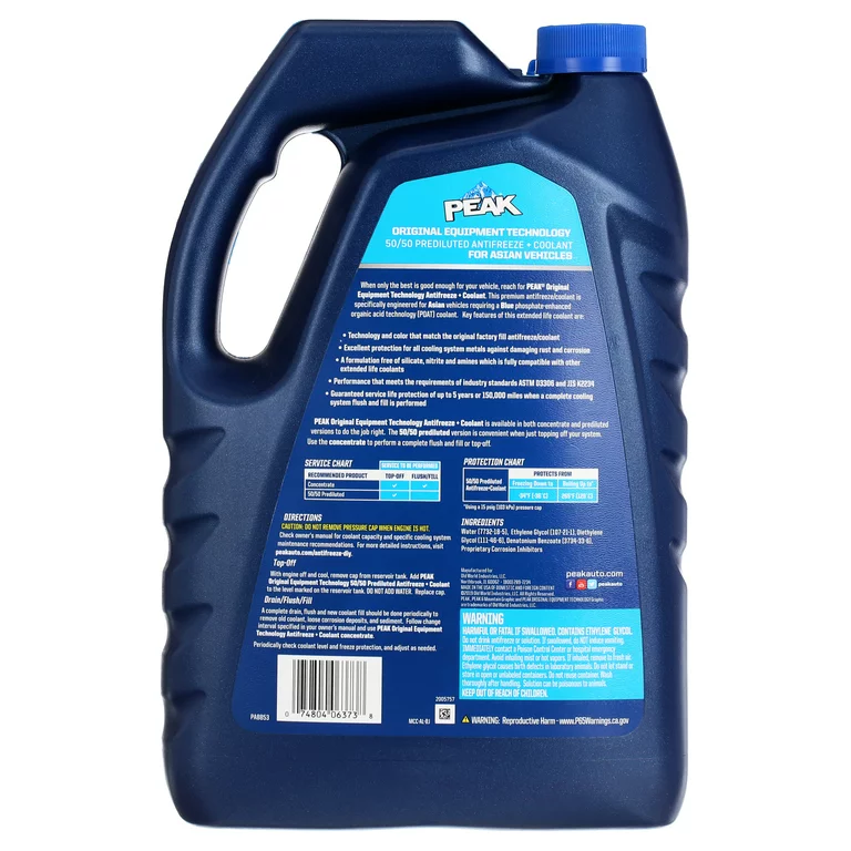 PEAK Original Equipment Technology Antifreeze + Coolant for Asian