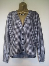 Ganni Silver Sparkly Checked Jacket Size 40