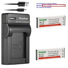 Kastar Battery Slim USB Charger for Casio NP-50 Casio Exilim Hi-Zoom EX-V7SR