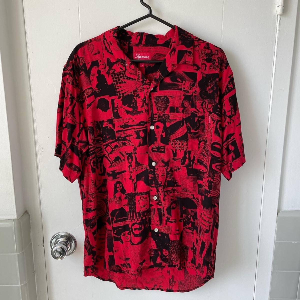 トップス Supreme Cherry Rayon S/S Shirt\"Black\" Supreme - Cherry Rayon S/S Shirt - UG.SHAFT