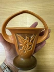 Roseville Silhouette Russet 708-6 Vintage Art Pottery Brown Ceramic Vase