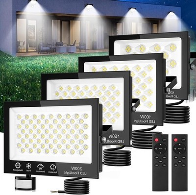 150W-200W LED Fluter mit Bewegungsmelder/Fernbedienung Außen Strahler Flutlicht