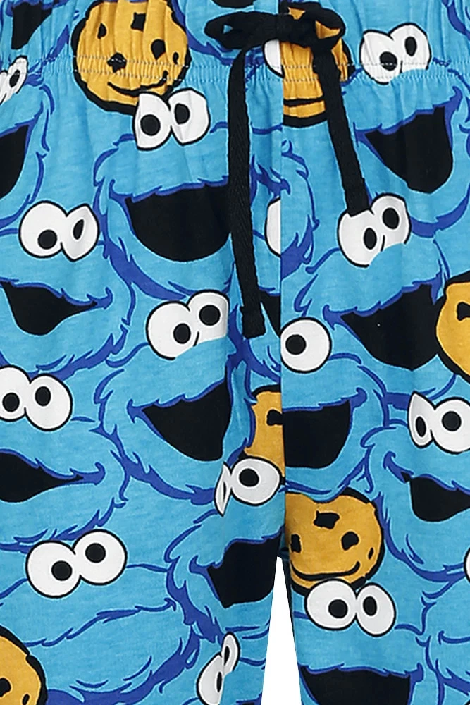 Sesame Street Pyjama-Hose Damen Krümelmonster - Gesicht blau