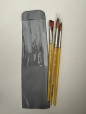 Princeton Art & Brush 3 Piece Natural Hair Camel Paint Brush Set and Case