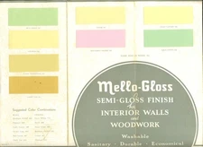 Lowe Brothers Mello-Gloss Wall Paint chip chart 1938