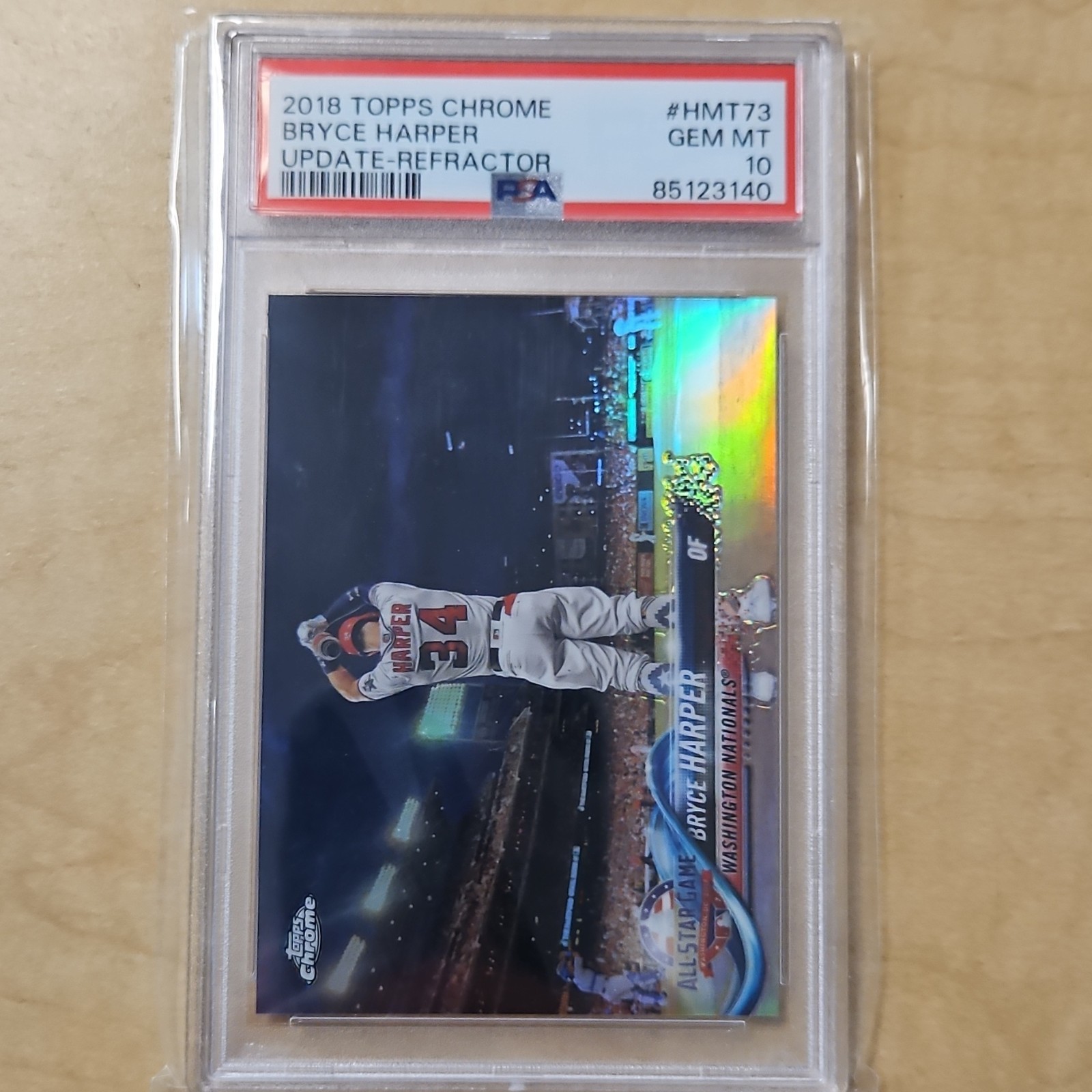 Topps 2018 Chrome Update Bryce Harper HMT73 All-Star Refractor /250 PSA 10
