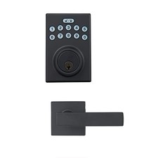 Contemporary Electronic Keypad Door Lock, Keyless Entry Deadbolt Matte Black