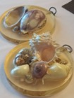 2 Decorative Piece Seashells encased on Uranium Glass Wall Ornament Pendant — photo 1