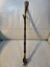Vintage Concord Italy Shoe Horn Back Scratcher Hand Bamboo Faux Horn