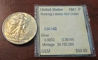 1941 BU GEM WALKING LIBERTY SILVER HALF MS+++ U.S. MINT RARE COIN KM142