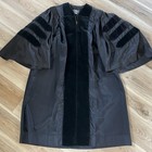 Vintage Black Velvet Trim Master's Degree Regalia Graduation Robe Gown Academia