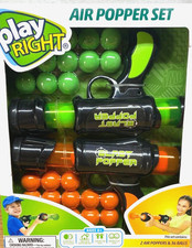 Air Popper Set, Play Right, NEW 2 Poppers, 36 Foam Balls Age 6 up Interactive