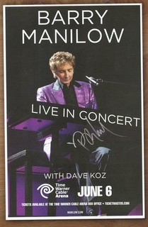 Barry Manilow autographed gig poster
