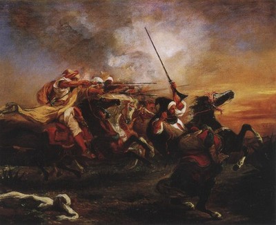 333 Eugene Delacroix Charge of the Arab Cavalry 1832 Vintage Kunstdruck Poster Wa