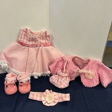 16" Girl's Cabbage Patch Doll Outfit Dress Set Coat Purse Shoes Socks 2002