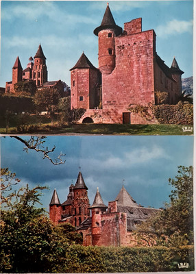 Postkarten Lot 2 x Collonges-la-Rouge Eglise Frankreich France ca. ~1960/70