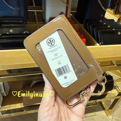 Tory Burch Emerson Smooth Flap Card Case 176972 Rich Walnut $180
