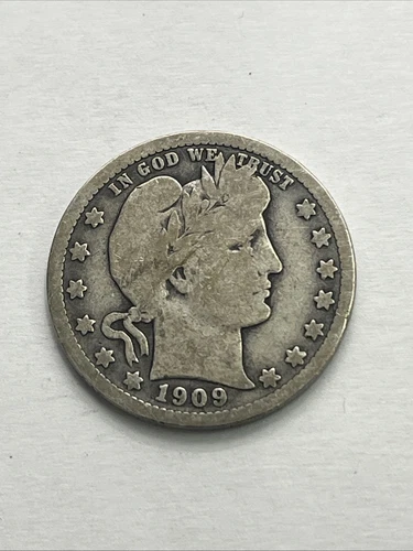 1909 Barber Silver Quarter