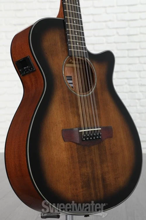 Guitarra Eléctrica Acústica Ibanez AEG5012 12 Cuerdas - Violín Oscuro Sunburst Foto 4 de 4