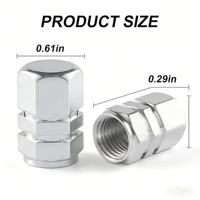 #ad 4PCS Aluminum Tire Valve Stem Caps Hexagon Metal Wheel Air Pressure Caps Univers $1.59