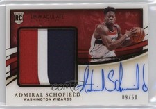 2019-20 Panini Immaculate Premium 9/50 Admiral Schofield #PPA-ASH Patch Auto 0c6