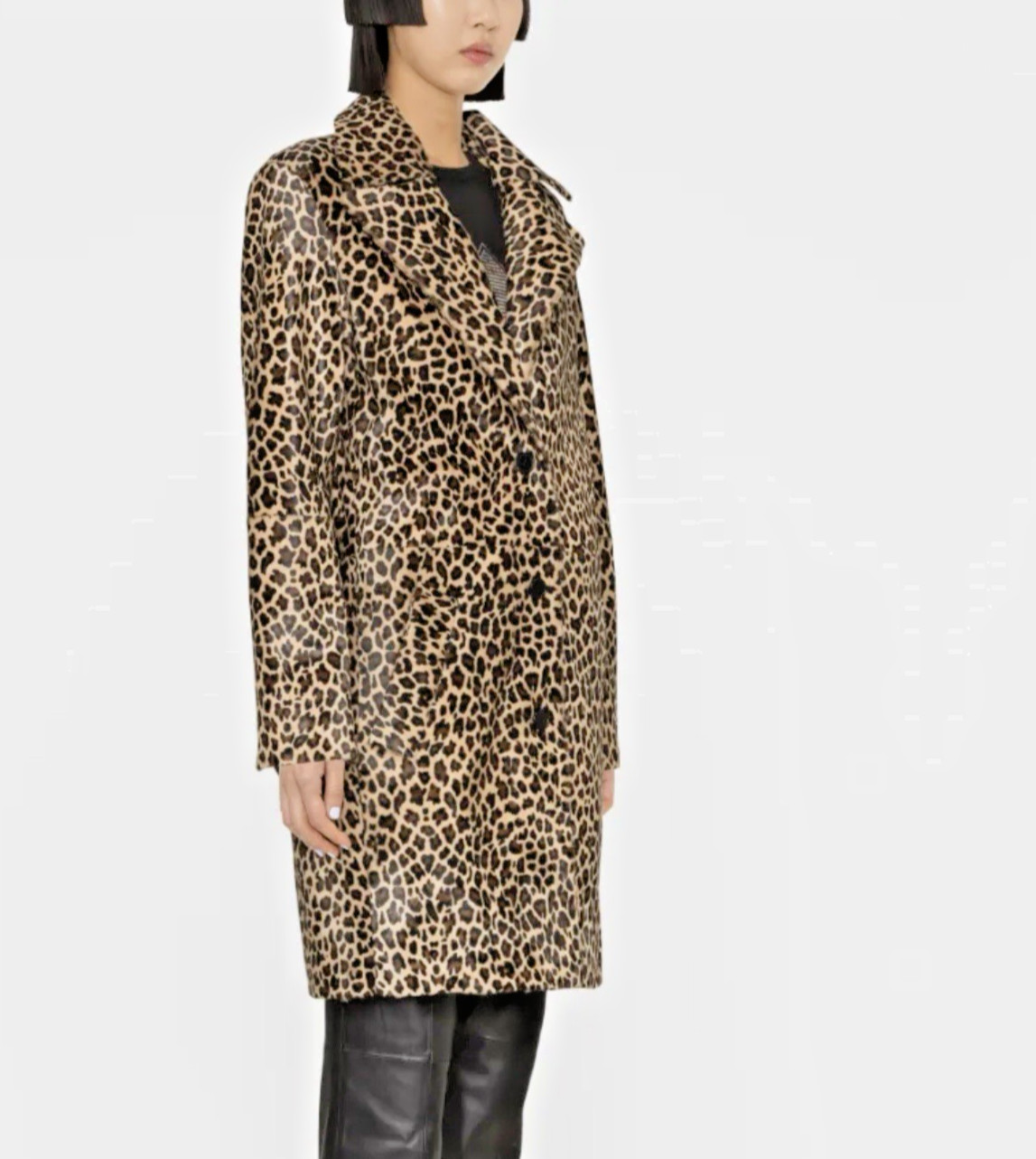 NWT Zadig & Voltaire Leopard Print Calf Hair Coat, Sz 36 FR image 9