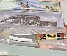 CHIPAWAY CUTLERY, EAGLE FEATHER BOWIE 12-IN KNIFE,  BONE HANDLE, CW-2147WB/F (C2