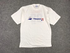Vintage France 98 Fifa World Cup T-shirt Gillette Logo White Cotton