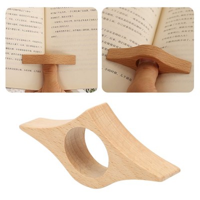 Thumb Bookmark Novel Reading Ring Accessories-Wooden Book Page Holder For