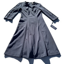 Tommy Hilfiger Blue Career Dress 4 3/4 Sleeve Silver Button Detail NWT