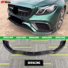 For Mercedes Benz E63 AMG W213 2018-20 Carbon Fiber/Gloss Black Front Bumper Lip