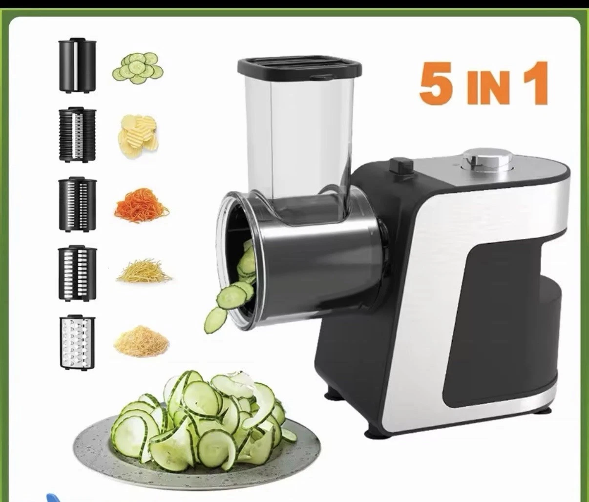 Electric Vegetable Cutter 500w 5in1 Cheese Grater Slicer Shredder Stainless St